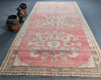 Alfombra vintage extragrande de 188 x 387 cm (6,2 x 12,7 pies), alfombra turca de patchwork rojo.