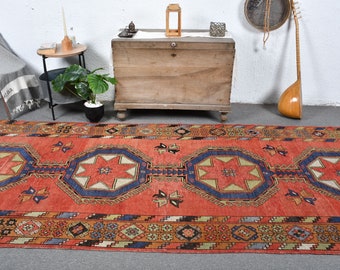 トルコラグ、3x9ランナーラグ、ヴィンテージラグ、装飾ウシャクラグ