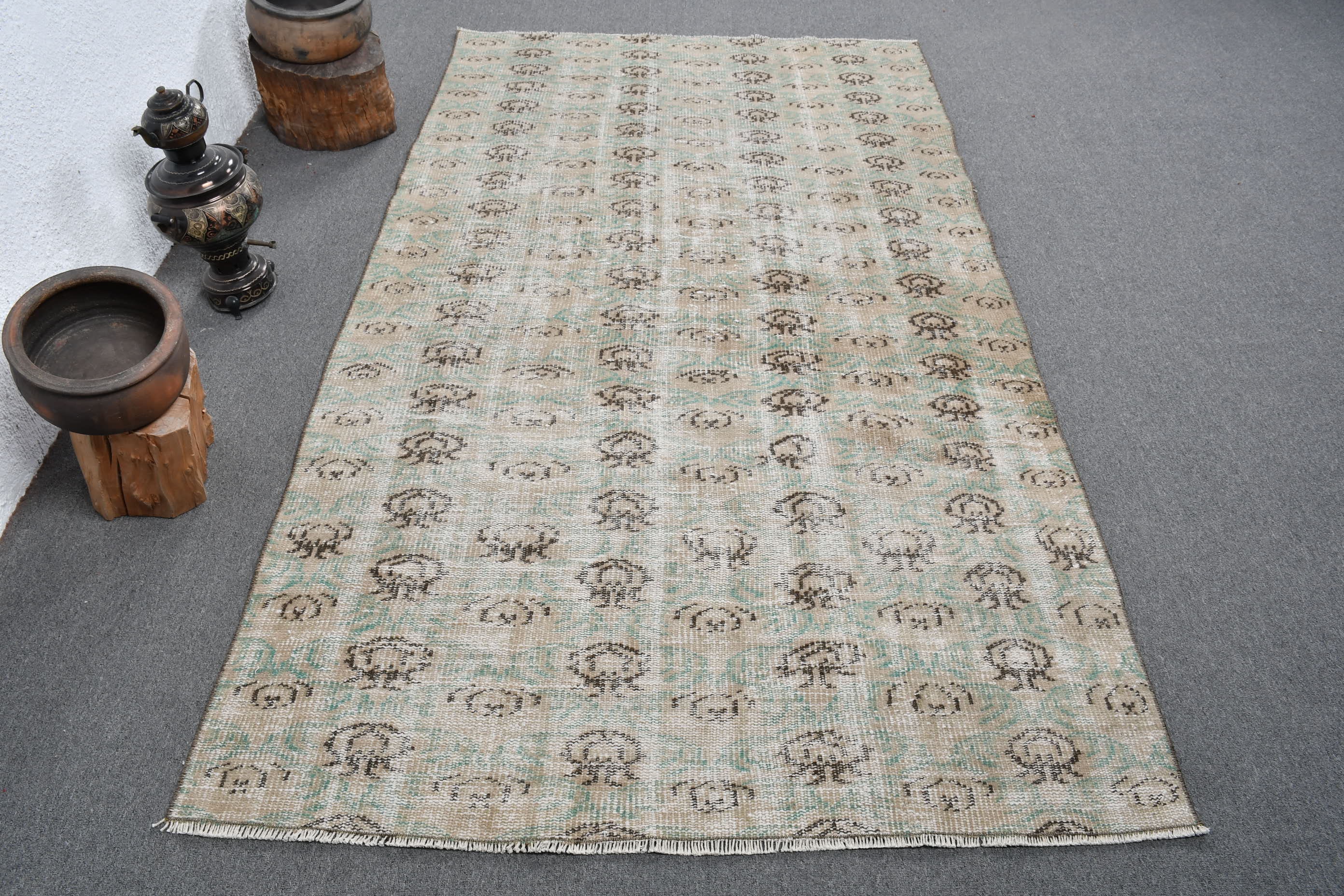 トルコラグ、4.6x8.1フィートのエリアラグ、ヴィンテージラグ