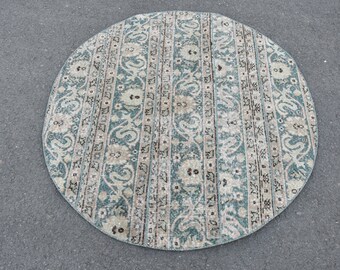 ラウンドトルコラグ、ヴィンテージスタイル、135 x 135 cm - Etsy 日本