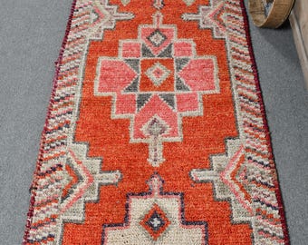 Herkiラグ、ヴィンテージラグ、トルコラグ、2.9 x 11.2フィートの