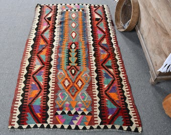 Aztec Turkish Kilim, Vintage Kilim, Herki Runner Kilim, Anatolian