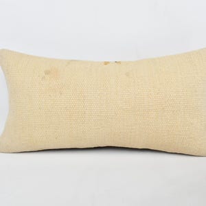 Pillow for Sofa, Vintage Kilim Throw Pillow, 12x24 Kilim Cushion Sham, Vintage Kilim Pillow, Beige Pillow Cover, Bedding Pillow,