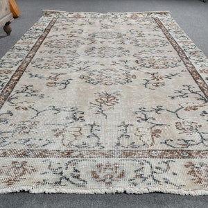 Large Rugs, Vintage Rug, Turkish Rug, Oushak Rug, Antique Rug, Rugs For Living Room, 4.8x8.7 ft Beige Rug, Wool Rug, Vintage Decor,  12750