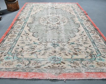 トルコ絨毯、ヴィンテージ大型絨毯、手作りカーペット、オリエンタル