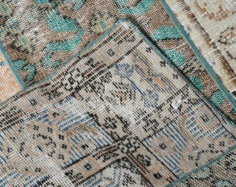 ヴィンテージラグ、3x5アクセントラグ、パッチワークラグ、トルコラグ