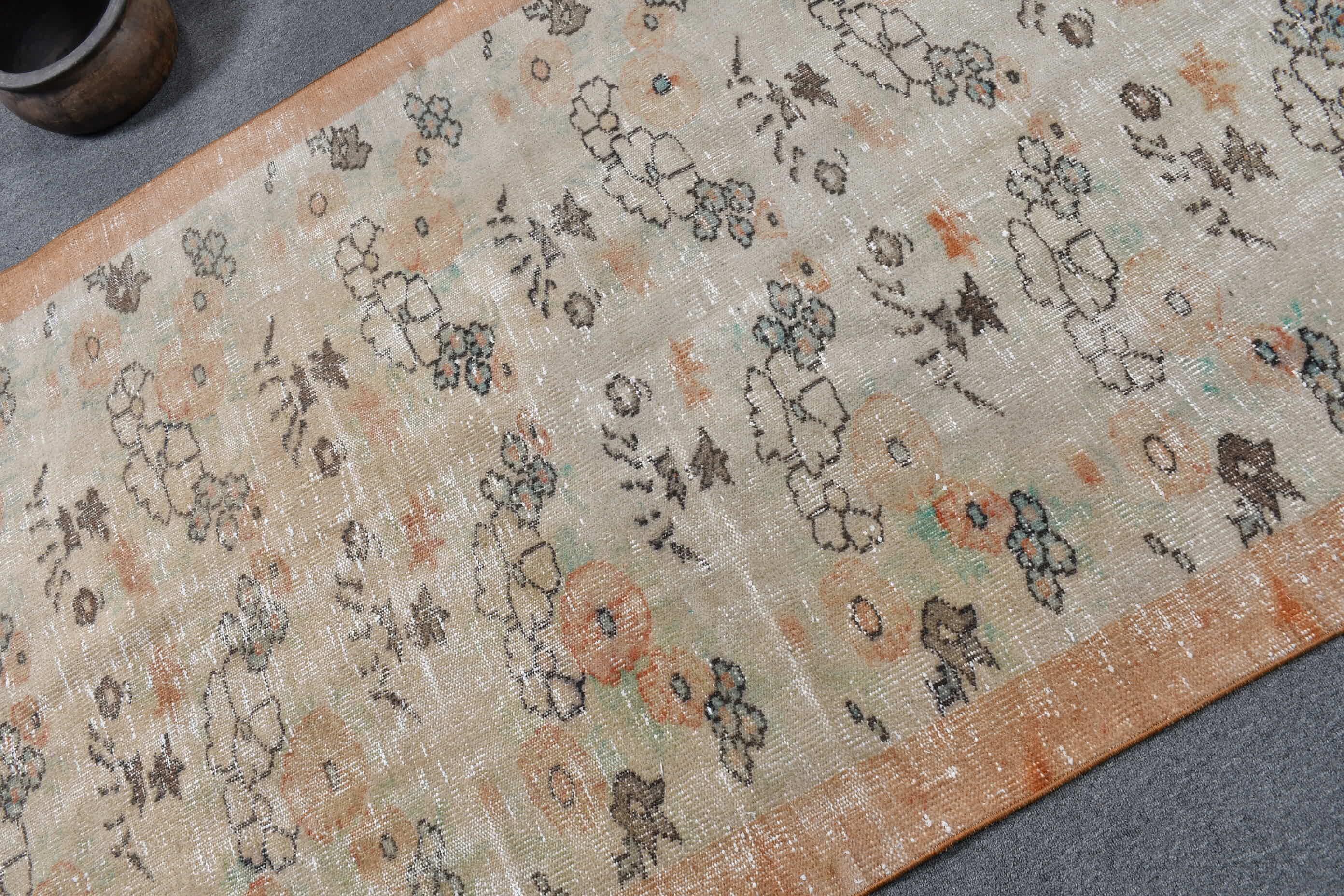 トルコ絨毯、4 x 8 フィートのエリア ラグ、ヴィンテージ ラグ