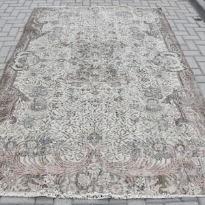 Vintage Rug, Turkish Rug, Large Carpet, Home Decor Carpet, 67x100 inches Beige Carpet, Wool Salon Rugs, Bedroom Carpet,  8373