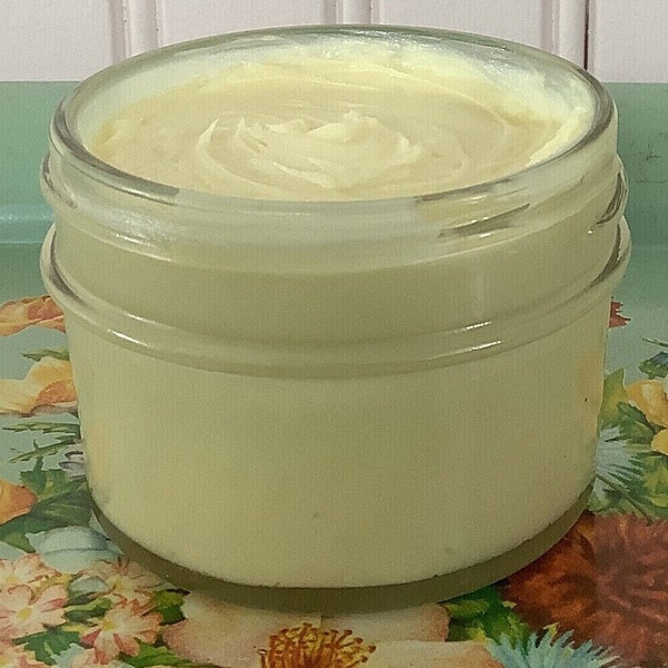 Honey Body Butter/3 ounces/Made with Beeswax, Raw Honey, Argan Oil, Unrefined Shea Butter/Moisturizing/Recyclable Glass Jar and Lid
