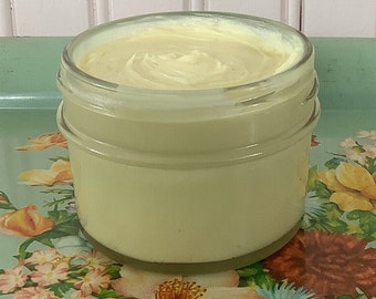 Honey Body Butter/3 ounces/Made with Beeswax, Raw Honey, Argan Oil, Unrefined Shea Butter/Moisturizing/Recyclable Glass Jar and Lid