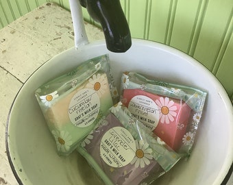 Goat’s Milk and Raw Honey Bar Soap/Handmade/4.5 ounces/Recyclable Daisy Cello Bag and Label