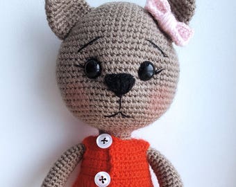 PATTERN- Crochet Cat doll-amigurumi crochet pattern, crochet animals, amigurumi toy, patterns, english