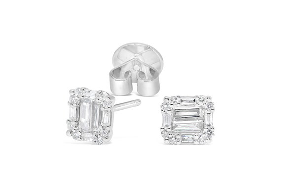 14k White Gold 1 Carat T W Diamond Stud Earrings