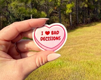 Malas decisiones Corazón de caramelo Día de San Valentín Pegatina Bomba Escuadrón EOD