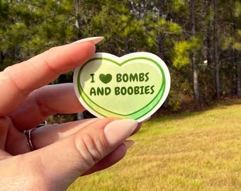 Bombas y tetas Corazón de caramelo Día de San Valentín Pegatina Bomba Escuadrón EOD
