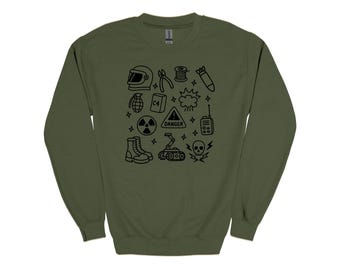 Sudadera con garabatos de técnicos en desactivación de explosivos del escuadrón antibombas