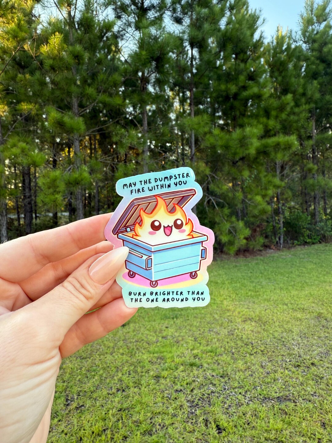 Burn Bright Dumpster Fire Sticker - Etsy