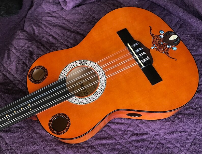 Oud Guitar Hybrid Abalone and Scroll Design Etsy