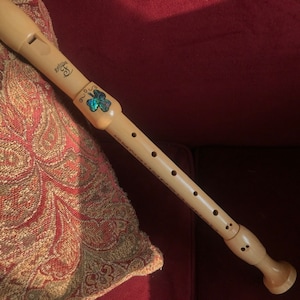 Wood alto or soprano recorder  - Shamrock design