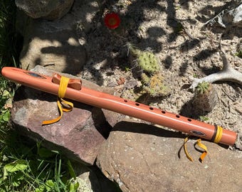 Native-American Style Cedar Flute - Walnut/abalone design