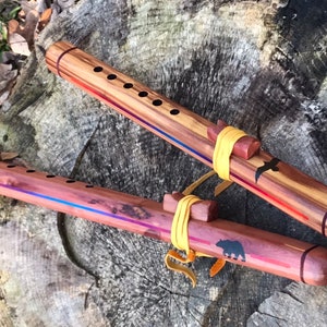 Native-American Style Cedar Flute - Sunrise design