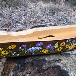 Hand-decorated Mountain Dulcimer- Appalachian Meadow design