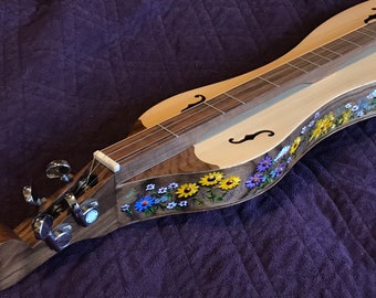 Hand-decorated Roosebeck Mountain Dulcimer- Appalachian Meadow design