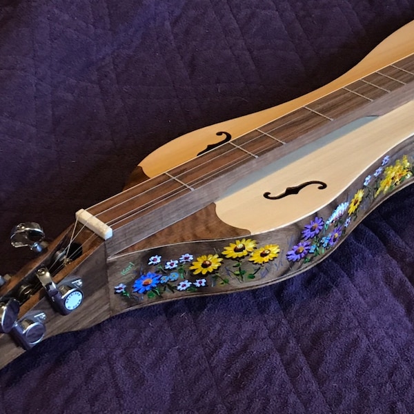 Hand-decorated Roosebeck Mountain Dulcimer- Appalachian Meadow design