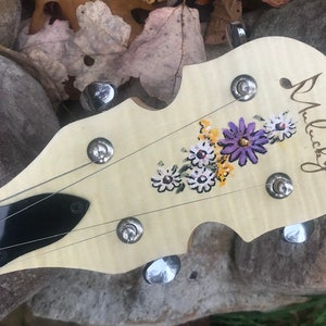Open-back 5-string Banjo: Wildflower Meadow design image 4