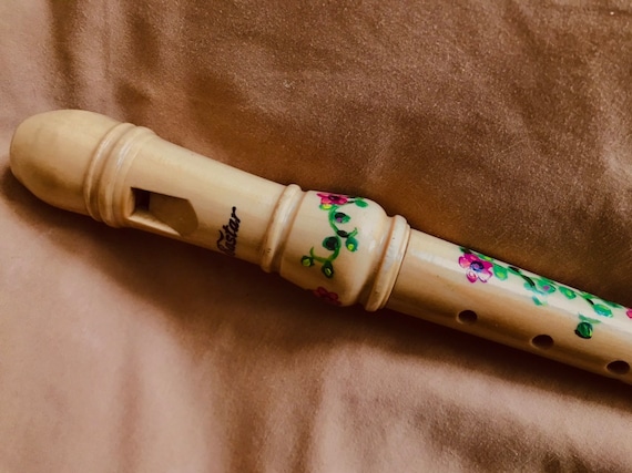 Wood soprano recorder Flowering Vine design - Etsy 日本