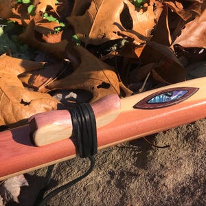 Native-American Style Cedar Flute - Walnut/abalone design