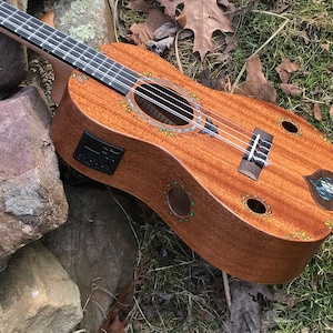 Baritone ukulele- acoustic/electric 5-string: Deluxe design