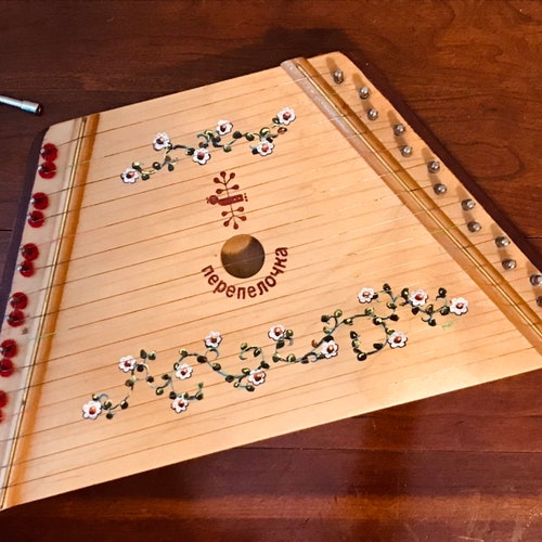 Handpainted Lap Harp zither 15string Daisy Vine Design Etsy