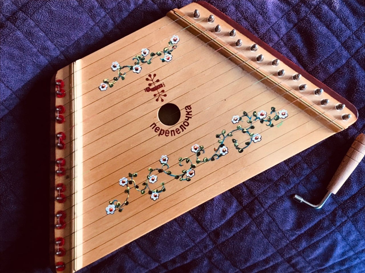Handpainted Lap Harp zither 15string Daisy Vine Design Etsy