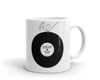 Vinyl Record Coffee Mug / Surface Noise / White glossy mug