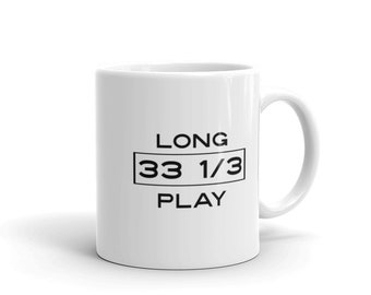 Long Play 33 1/3 White glossy mug