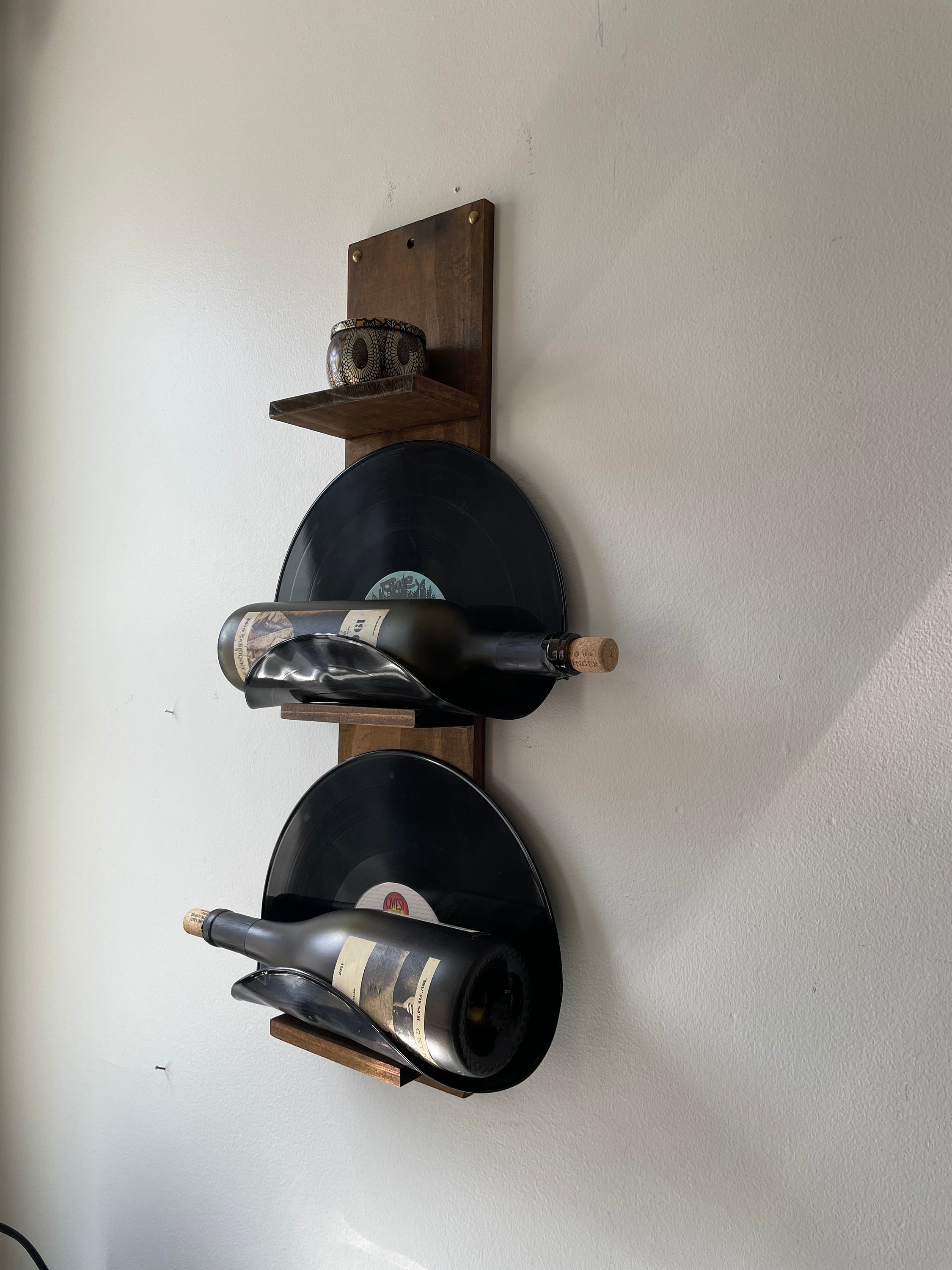 Wine Rack Music 2 Bottle Vinyl Wine Rack, Top Display Shelf, Wall Mounted Wine Rack ...