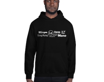 Vinyl Record Lingo Black - Unisex Hoodie