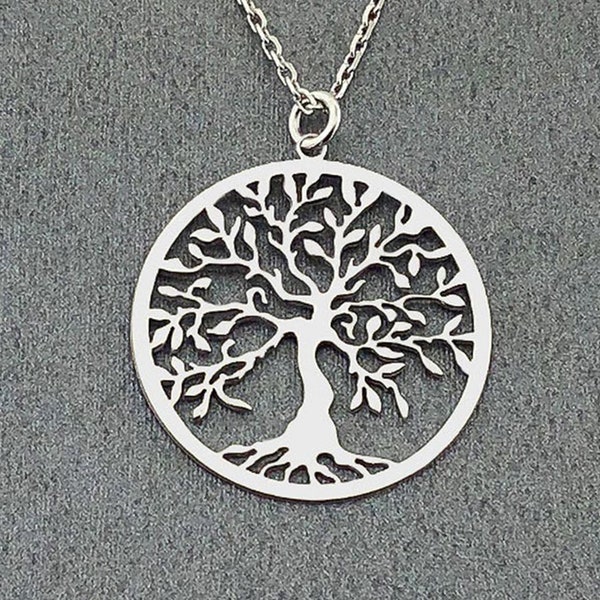 Silver Tree of Life Necklace, 14K Solid Gold Family Tree Of Life Necklace, Silver Tree Of Life Necklace, sterling silver tree pendant