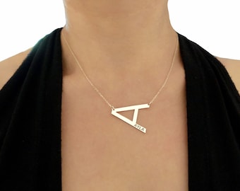 Big Initial Necklace Alexis Rose Initial Necklace Large Sideway Initial Letter Necklace Large Initial Necklace Necklace Big Letter Pendant