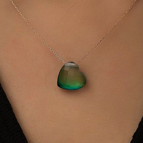 Color Changing Mood Necklace Mood Bead Pendant Etsy
