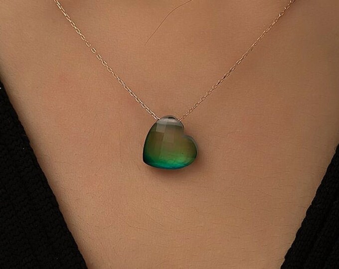 Mood Color Changing Choker Necklace, Rainbow Plated Chain Mood Heat