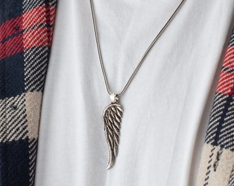 Angel Wing Necklace for Men, Angel Wing Pendant, Mens Silver Necklace, mens angel pendant, Men jewelry pendant, Minimalist Necklace for Mens