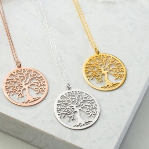 Silver Tree of Life Necklace Personalized Tree Of Life Necklace Unique Mom Gift Family Tree Jewelry Custom Family Tree Gift