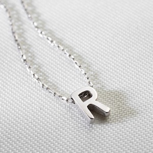 Gold  3D Initial Necklace, Minimal Initial Necklace, Tiny Initial Necklace, Name Necklace, Gold Letter Necklace, Personalized Name Necklace