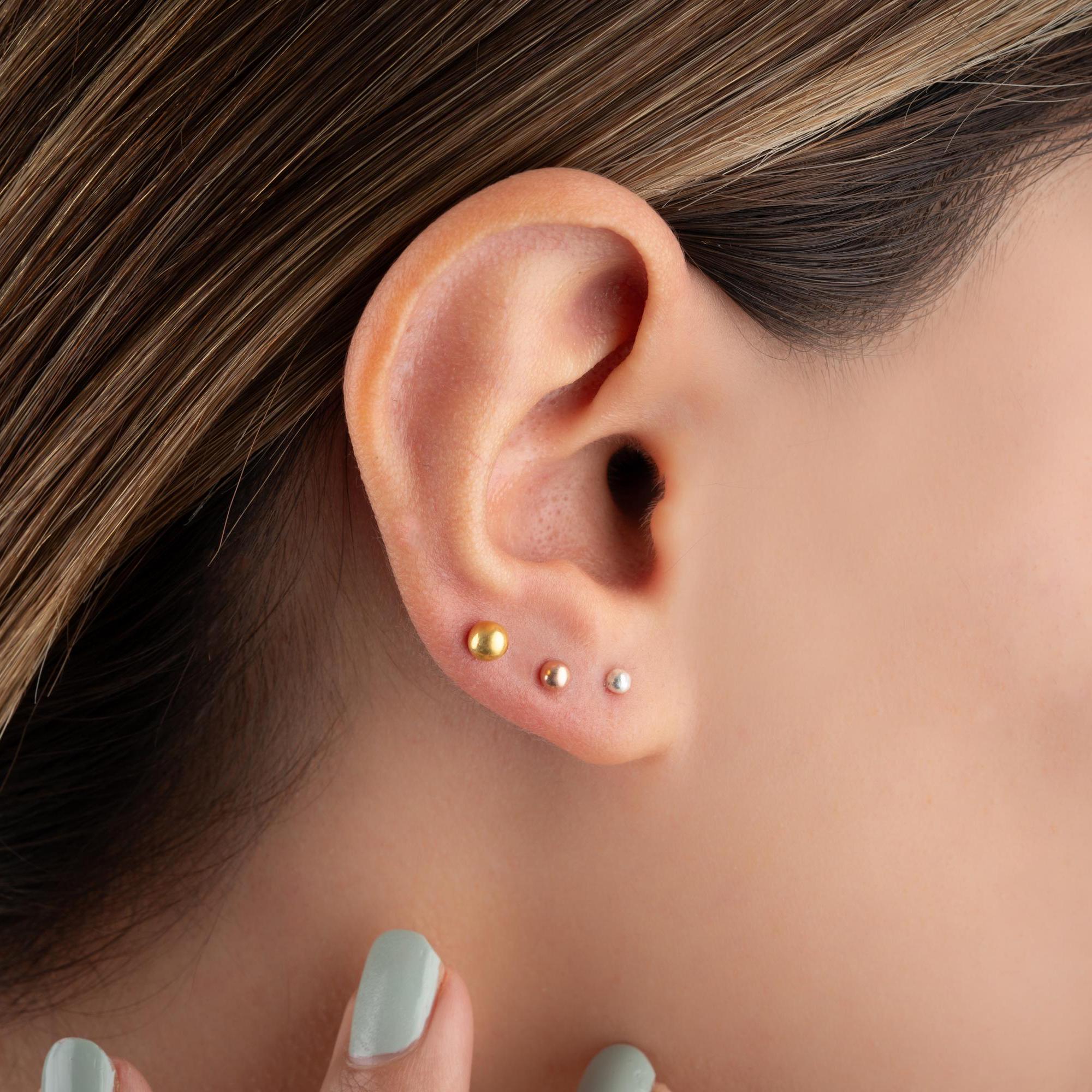 925 Sterling Silver Ball Stud Earrings, 3mm 4mm 5mm Dainty Ball Studs, Everyday Earrings, Minimalist Earrings, Gift for Her