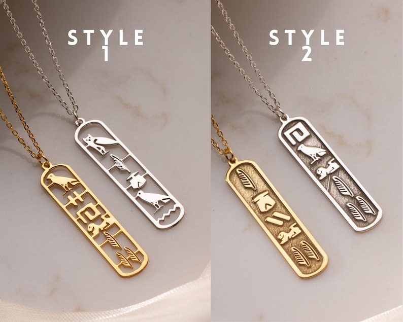 925 Silver Personalized Egyptian Hieroglyphic Name Necklace Egyptian Hieroglyphic Cartouche Name Pendant Ancient Egyptian Script Name Plate