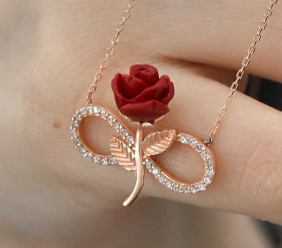Infinity rose sale necklace