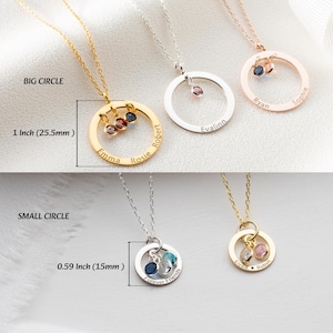 Family birthstone necklace Silver Name Necklace Birthstone Name Necklace Mom Necklace With Birthstone Personalized Gold Birthstone Necklace