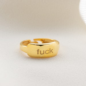 Bague "Fuck You" Rotative – Anneau D'humeur Réglable – Cadeau Drôle Et Libérateur – 2 Pièces